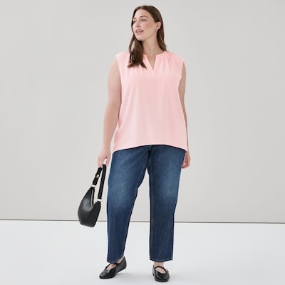 Women+ Crepe Sleeveless Top - Pale Pink