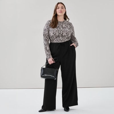 Haut imprimé à manches longues Femmes+ - Gris