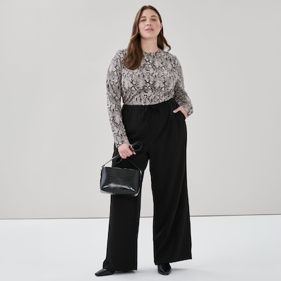 Women+ Printed Long Sleeve Top - Grey