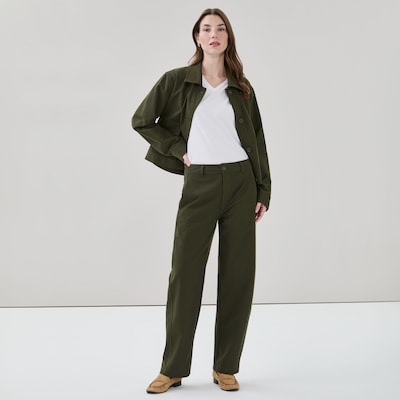 Pantalon à jambe tonneau - Vert Foncé