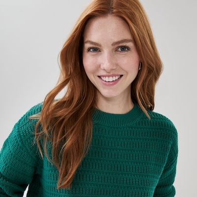 Open Knit Sweater - Dark Teal