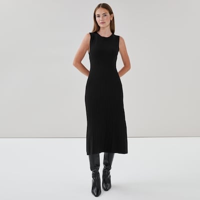 Robe-chandail midi - Noir JF