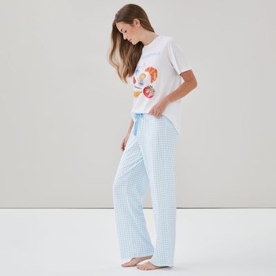Printed Sleep Pant - Pastel Blue