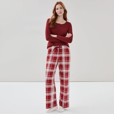 Printed Sleep Pant - Dark Red