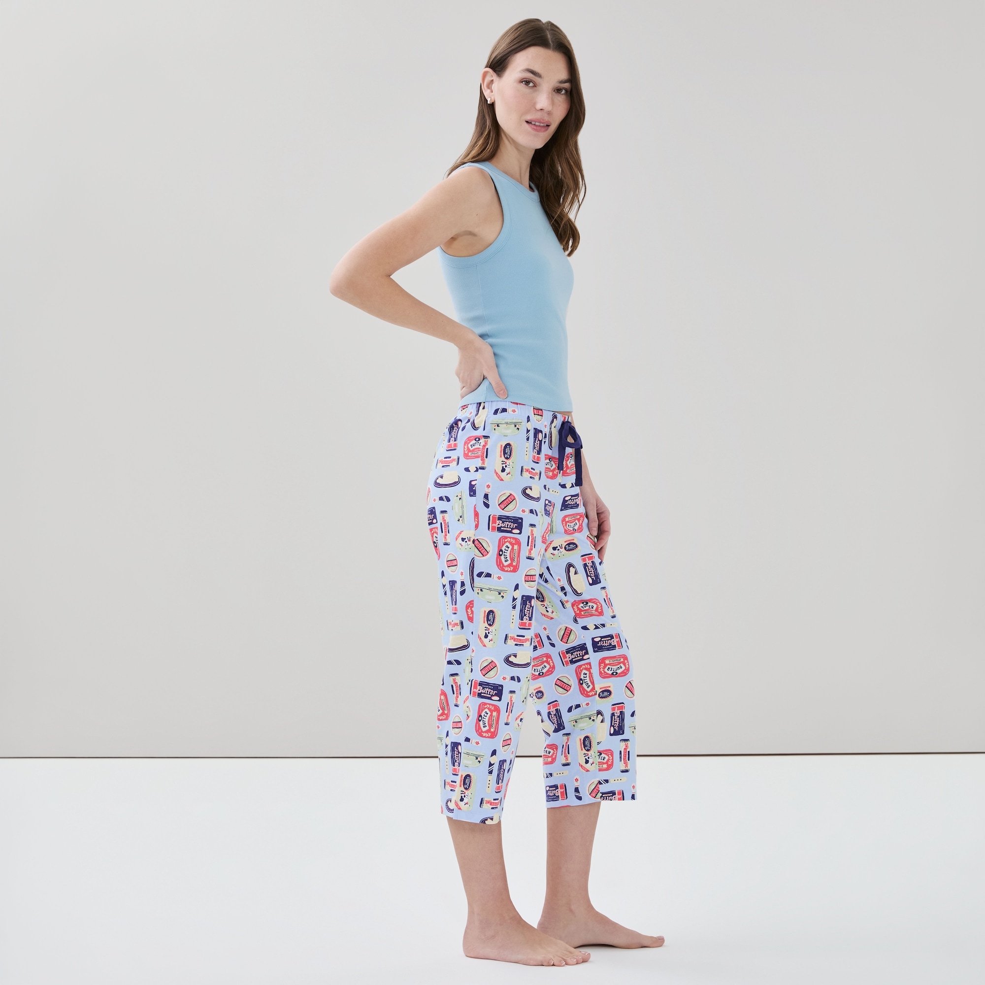 Pantalon de nuit court imprimé