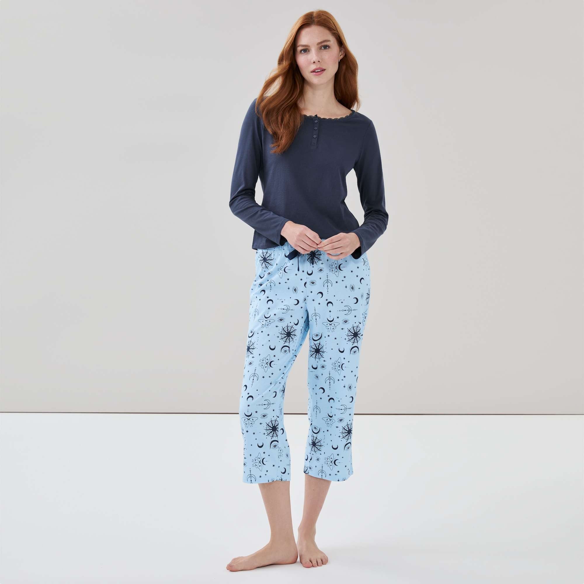 Printed Cropped Sleep Pant