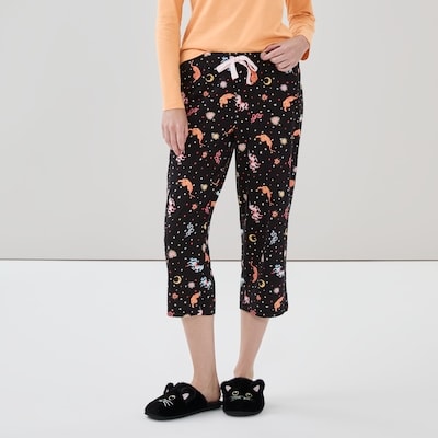 Printed Cropped Sleep Pant - JF Black