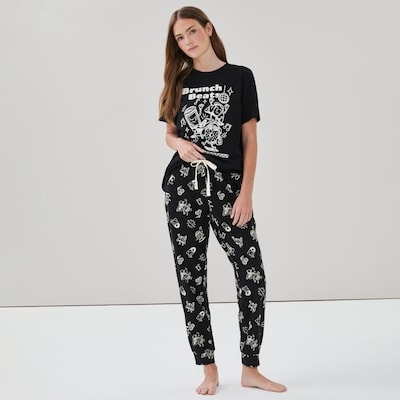 Pantalon de jogging de nuit imprimé - Noir