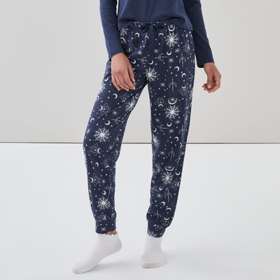 Printed Sleep Jogger - Navy