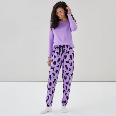 Printed Sleep Jogger - Purple