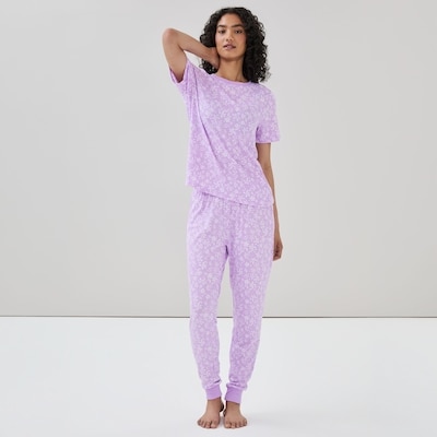 Printed T-Shirt Set - Purple