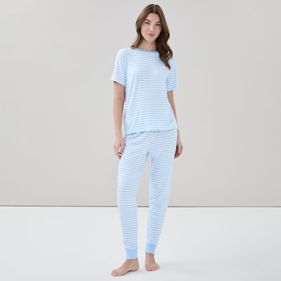 Ensemble avec t-shirt imprimé - Bleu Pâle