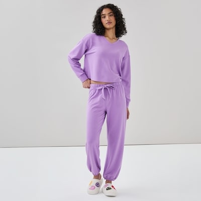 Pantalon de jogging de détente en molleton - Pourpre