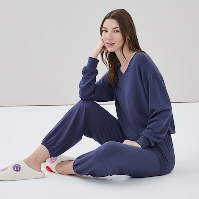 Fleece Lounge Jogger - Dark Blue