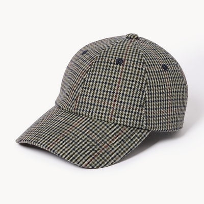 Houndstooth Baseball Cap - Taupe