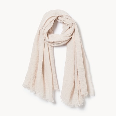 Crinkled Scarf - Cream
