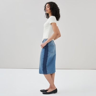 Joe Fresh Denim Two Tone Midi Skirt 1 ea, $35.00/1ea
