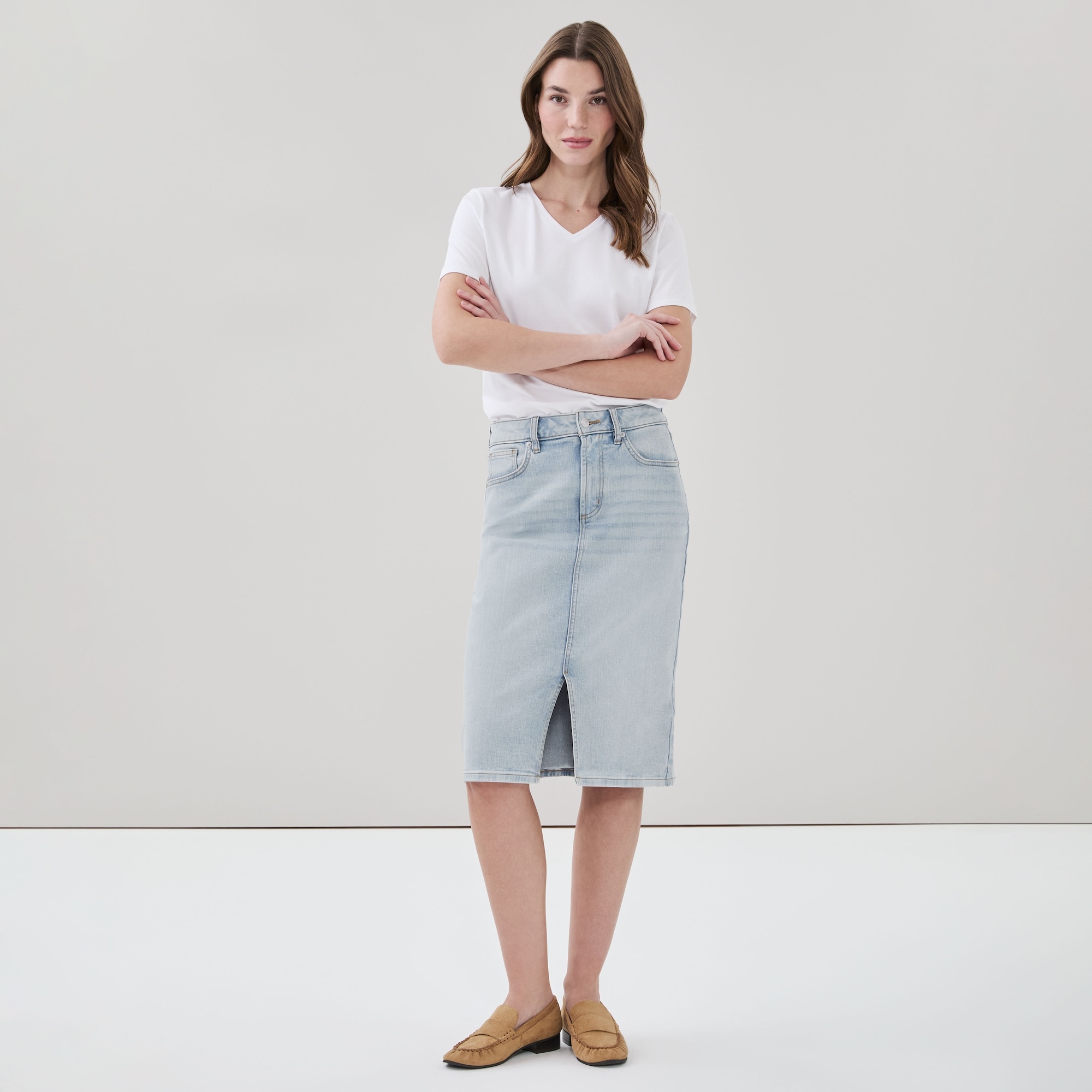 Denim Midi Skirt