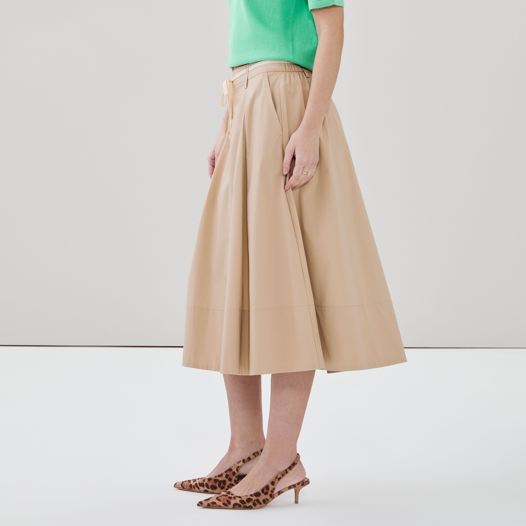 Flared Midi Skirt