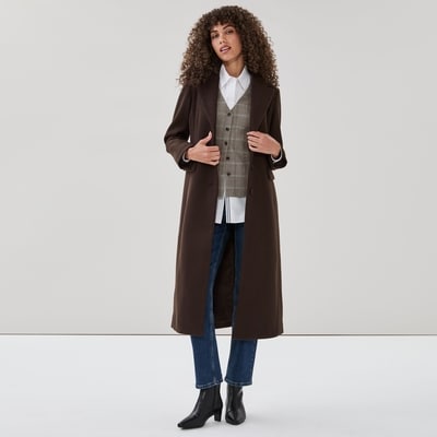 Dressy Car Coat - Dark Brown