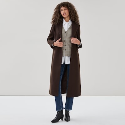 Dressy Car Coat - Dark Brown