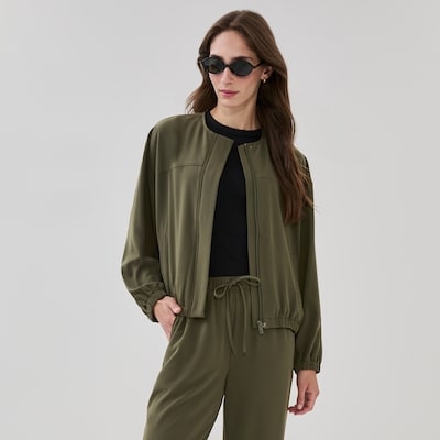 Blouson d’aviateur ample - Vert Foncé