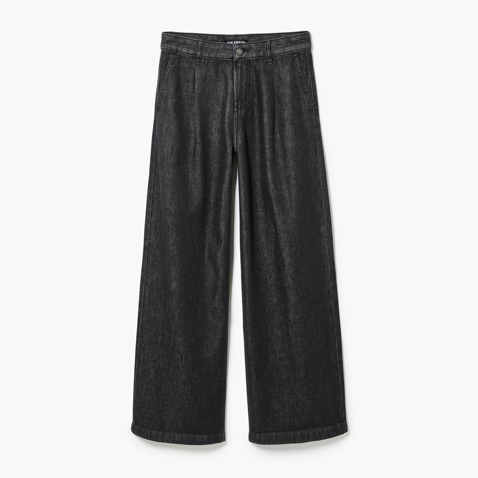 Black Wash Wide Leg Denim Trouser