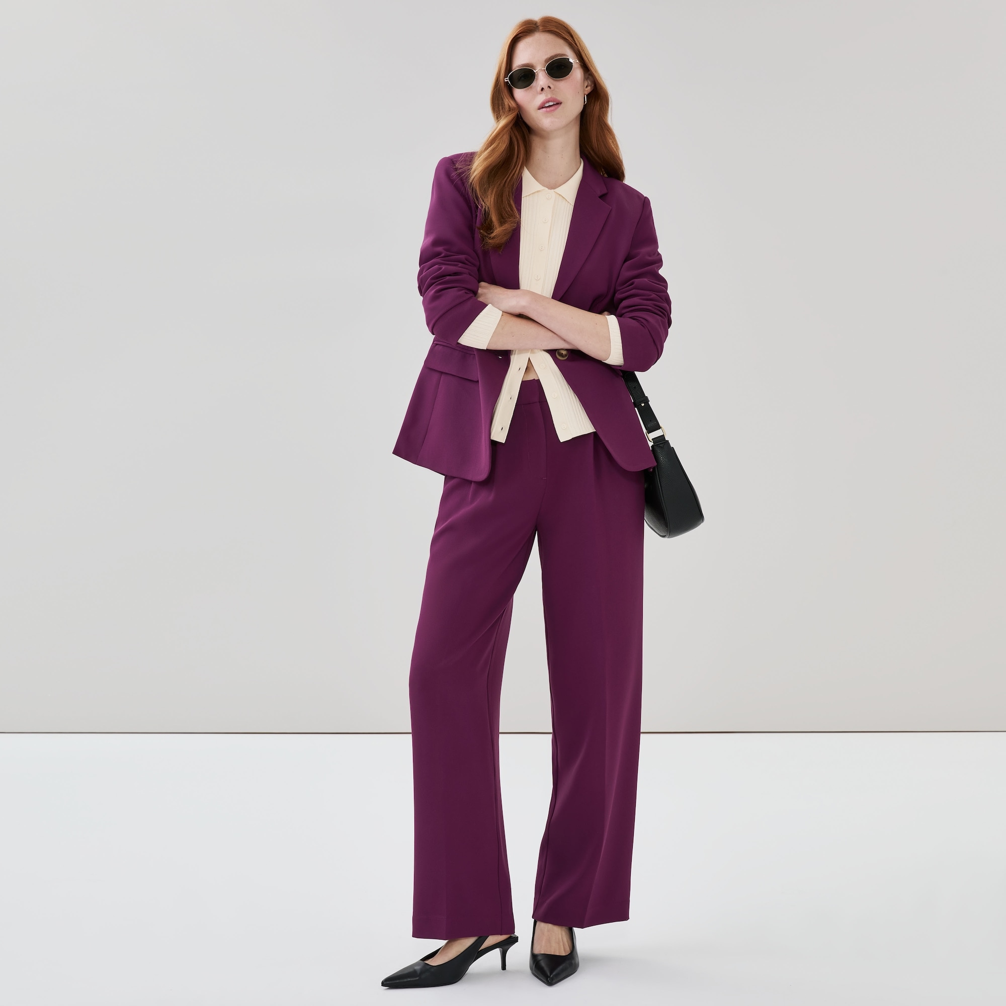 Pantalon de tailleur à jambe large
