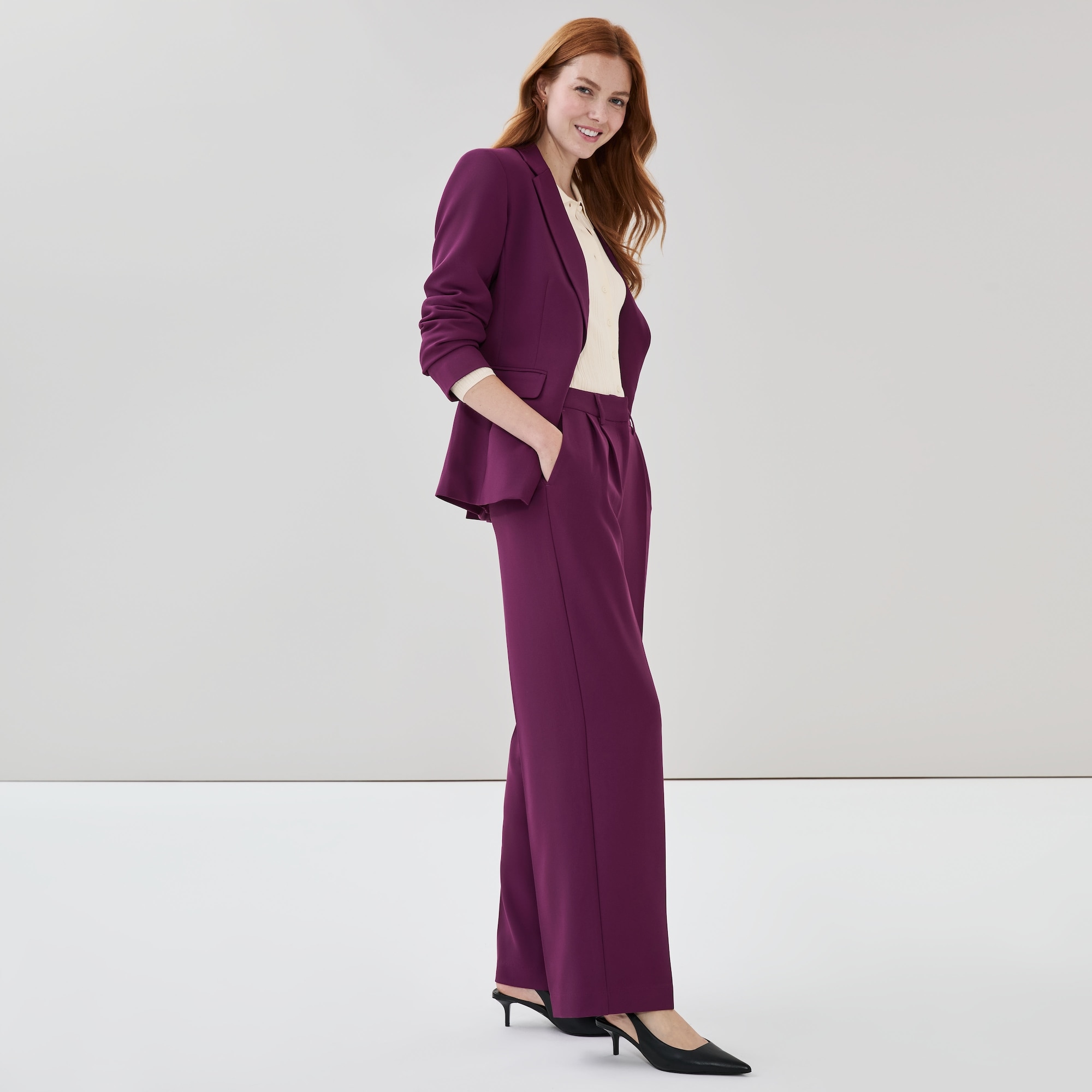 Wide Leg Suit Trouser