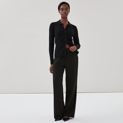 Wide Leg Track Pant  - JF Black