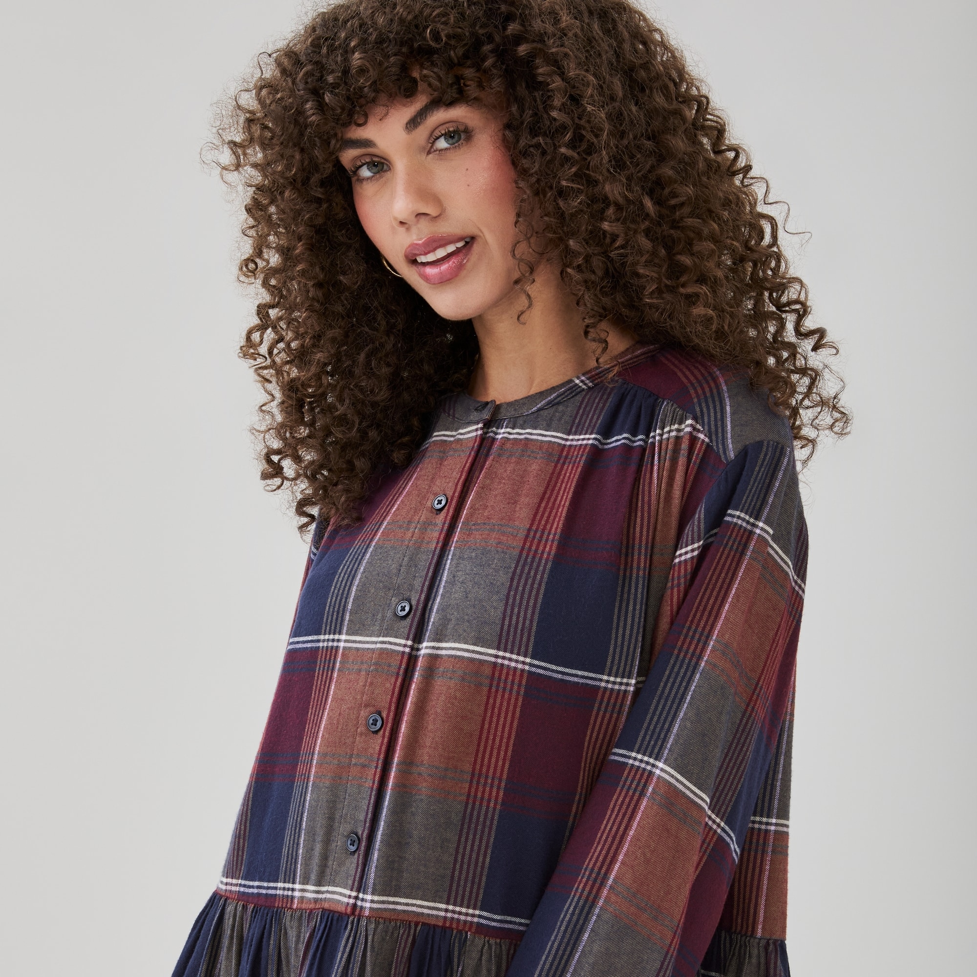 Flannel Knee Length Dress