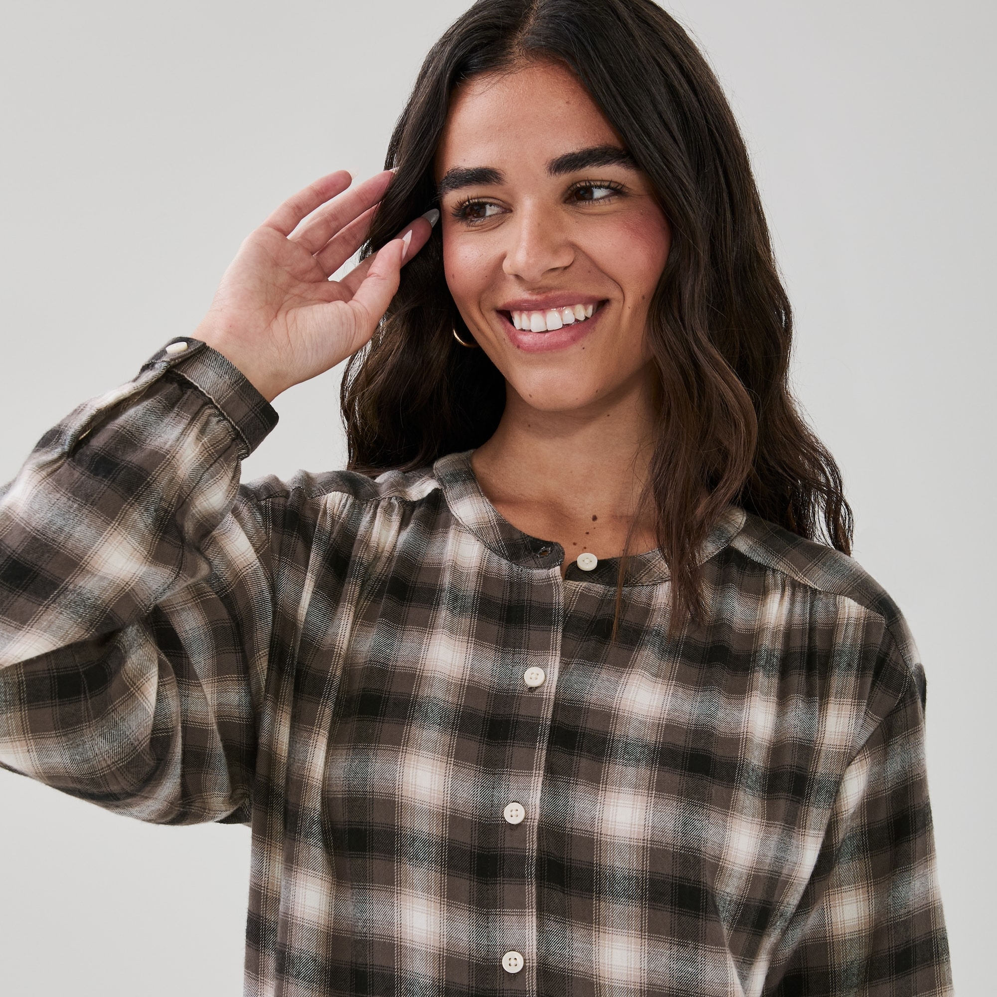 Flannel Knee Length Dress