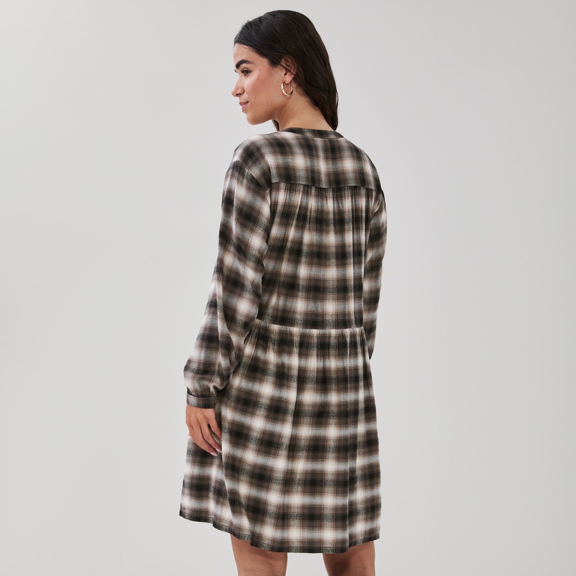 Flannel Knee Length Dress