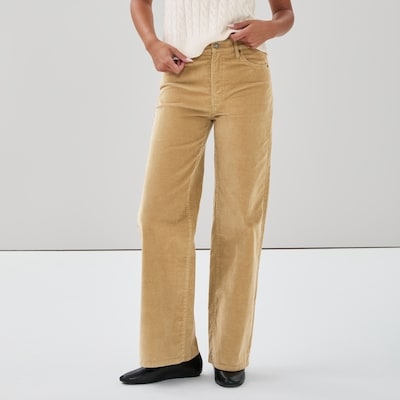 Corduroy Wide Leg Pant - Dark Sand