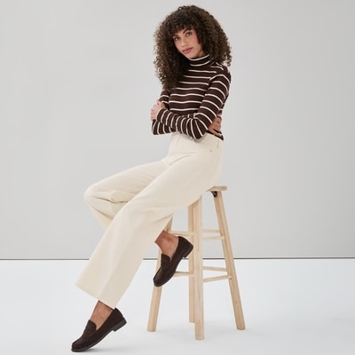 Corduroy Wide Leg Pant - Cream
