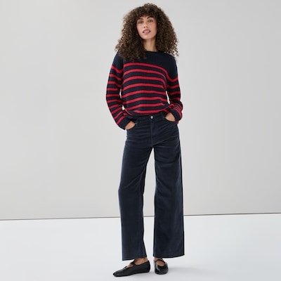Corduroy Wide Leg Pant - Dark Navy