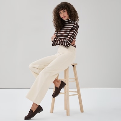 Corduroy Wide Leg Pant - Cream