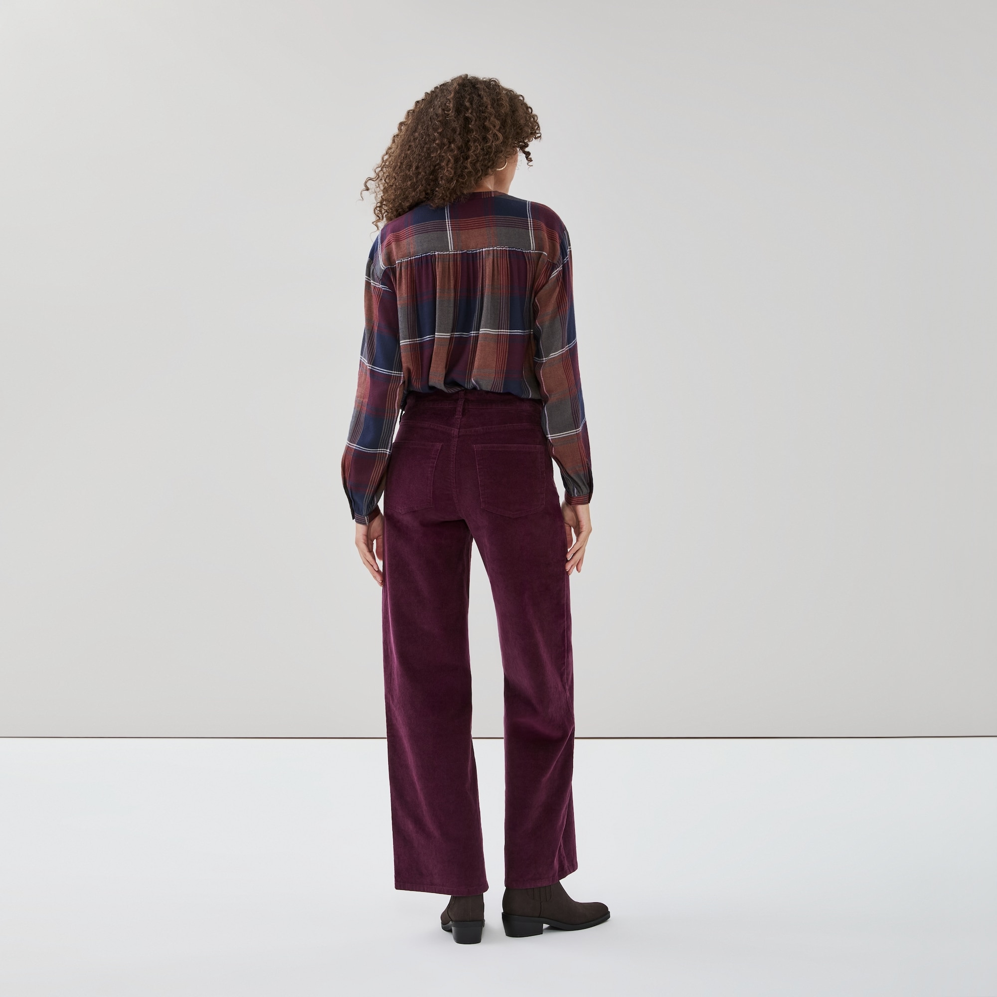 Pantalon à jambe large en velours côtelé