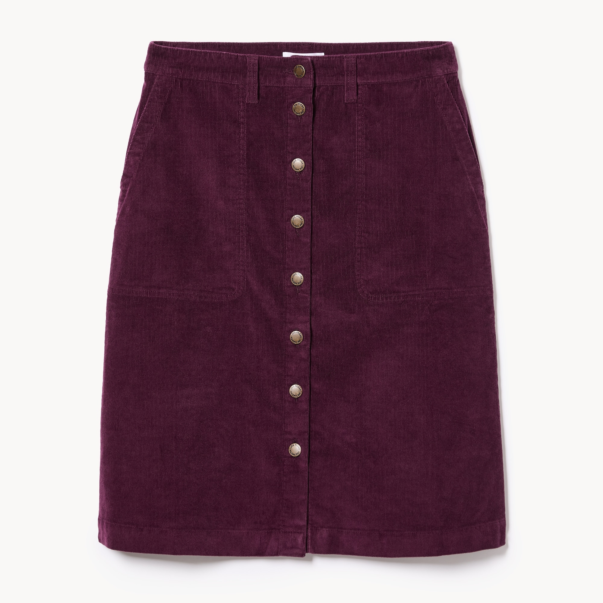 Jupe midi en velours côtelé