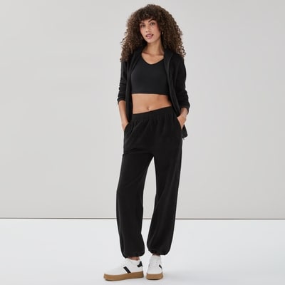 Pantalon de jogging sport en micromolleton - Noir