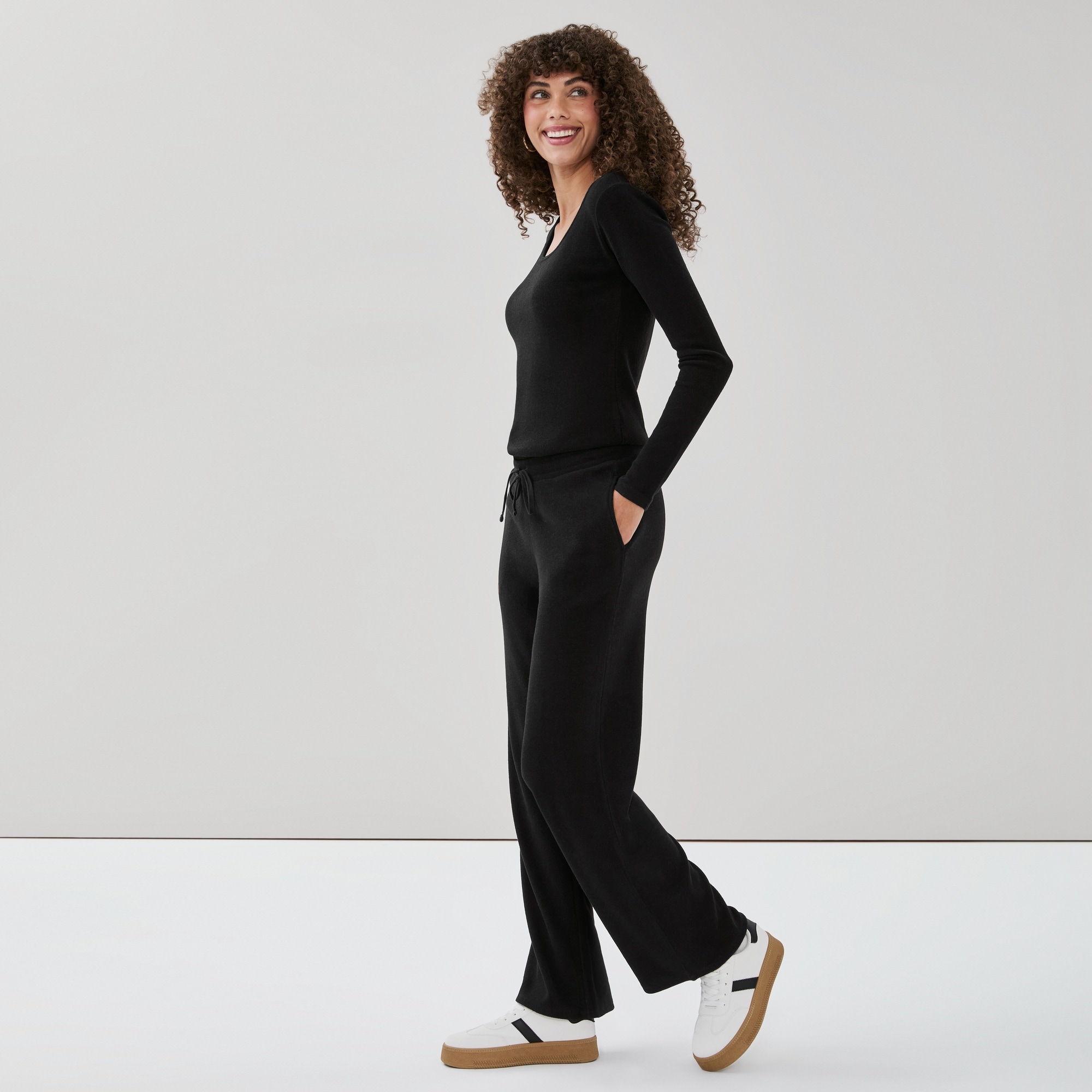 Pantalon en molleton sport à jambe droite