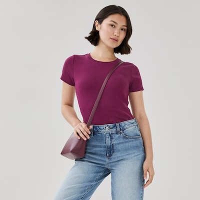T-shirt ajusté essentiel - Prune