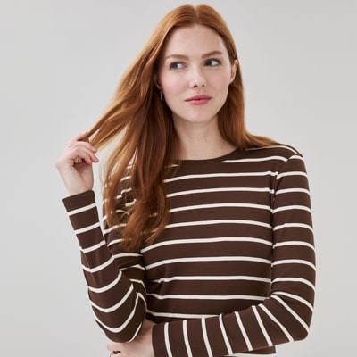 Joe Fresh Haut rayé à manches longues en coton biologique 1 ea, 19,00 $/1ch