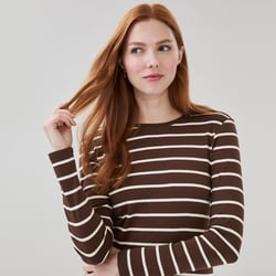 Joe Fresh Haut rayé à manches longues en coton biologique 1 ea, 19,00 $/1ch