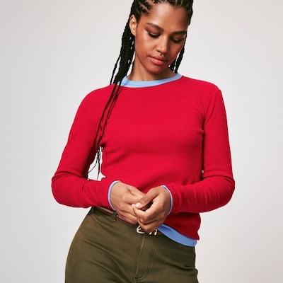 Organic Cotton Long Sleeve Top - Red