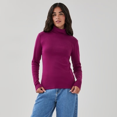 Organic Cotton Turtleneck - Plum