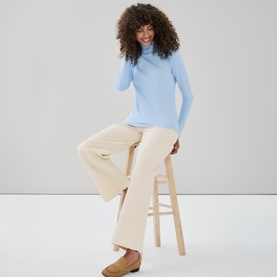 Organic Cotton Turtleneck - Light Blue