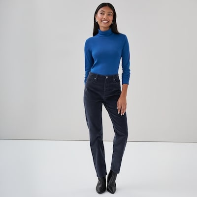 Organic Cotton Turtleneck - Light Navy