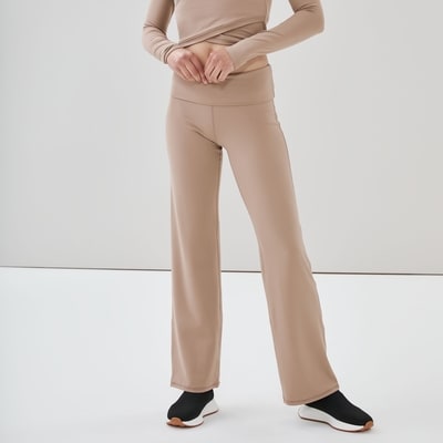 Active Foldover Waist Pant - Light Brown