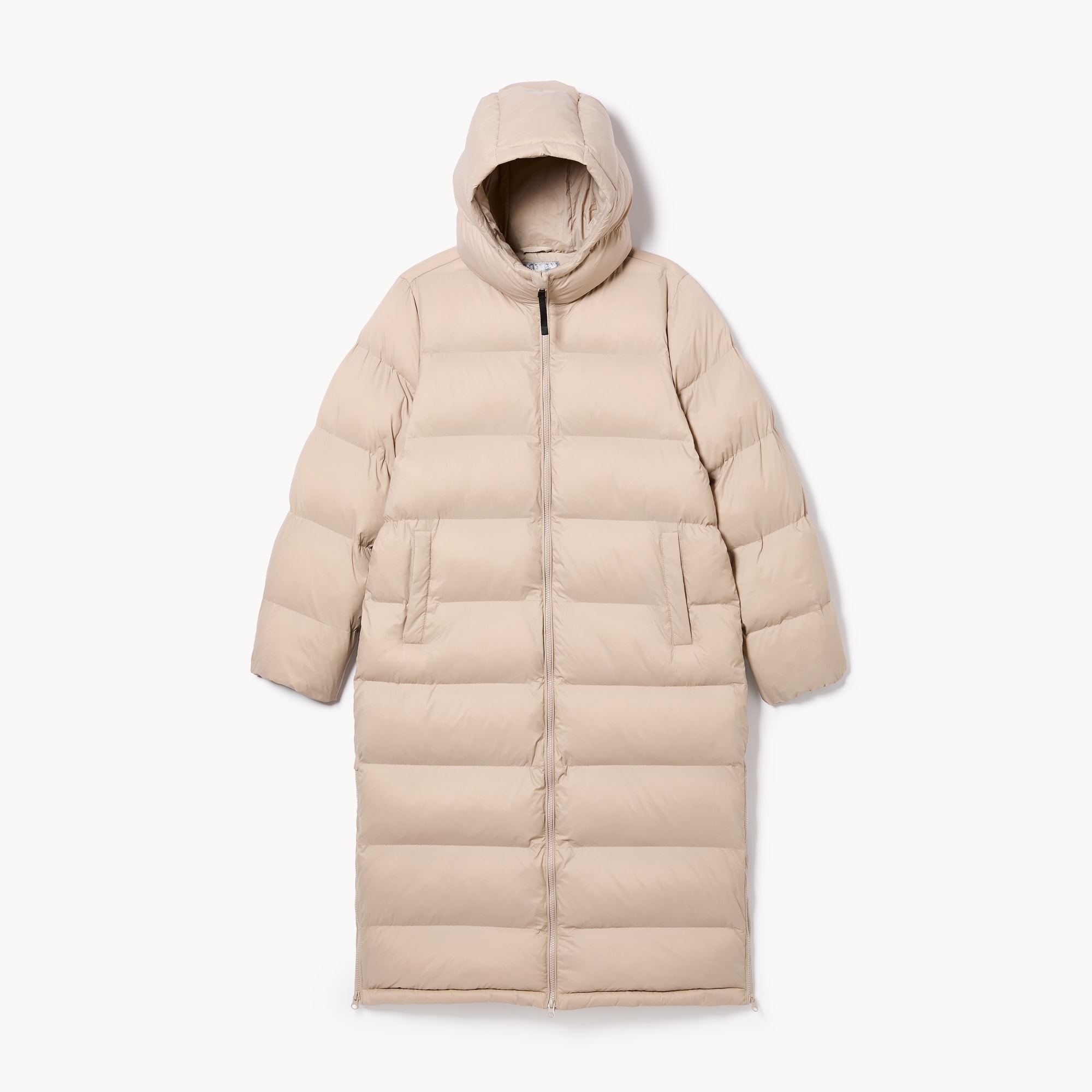 Veste longue matelassée à capuchon